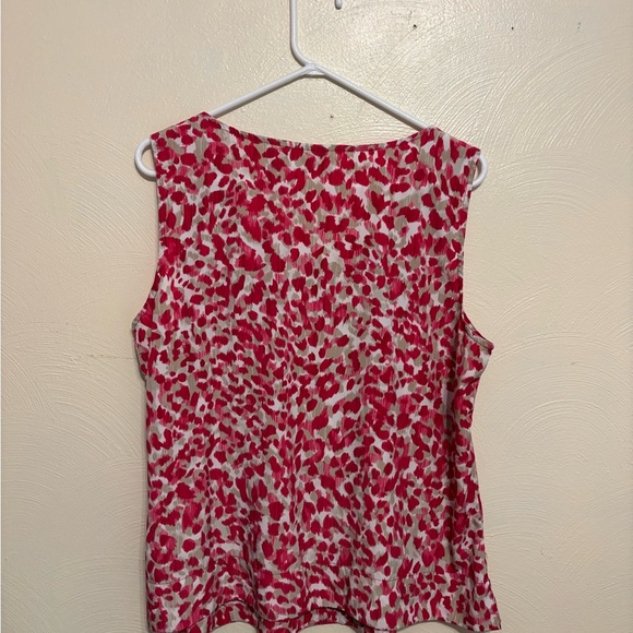 Chico's Vibrant Pink and Cream Sleeveless Blouse - Picture 8 of 8